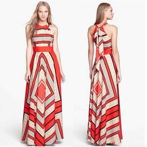Eliza J Geometric Scarf Print Halter Maxi Dress  6